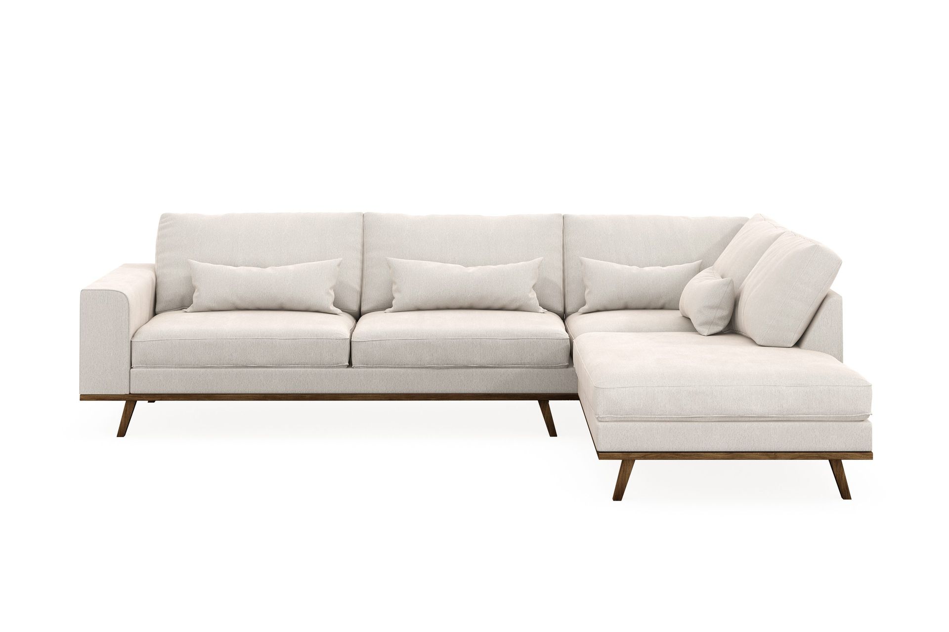 Copenhagen 4-sits H&ouml;gerv&auml;nd L-formad Sch&auml;slongsoffa i Sammet - Kr&auml;mvit