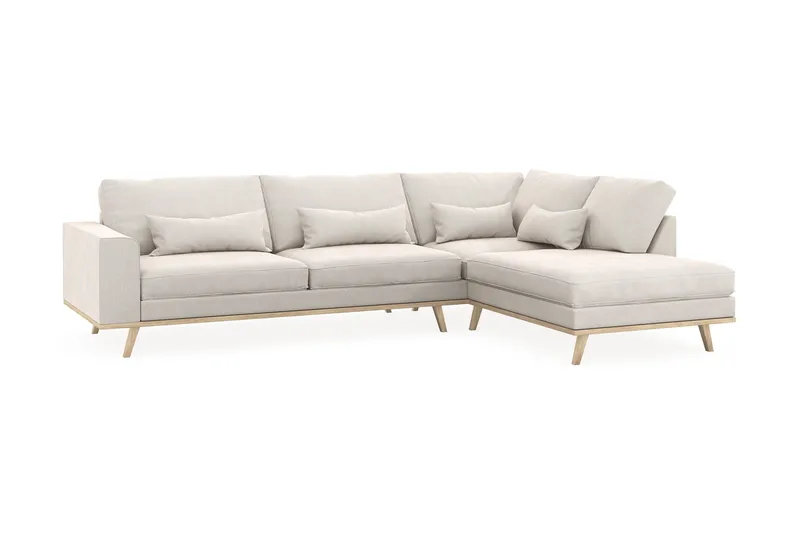 Copenhagen 4-sits Högervänd L-formad Schäslongsoffa i Sammet - Krämvit - Möbler - Vardagsrum - Soffor - Divansoffa & schäslong