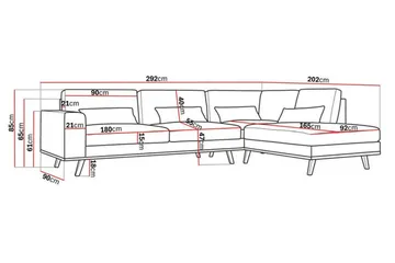 Copenhagen 4-sits Högervänd L-formad Schäslongsoffa i Sammet - Lila - Möbler - Vardagsrum - Soffor - Divansoffa & schäslong
