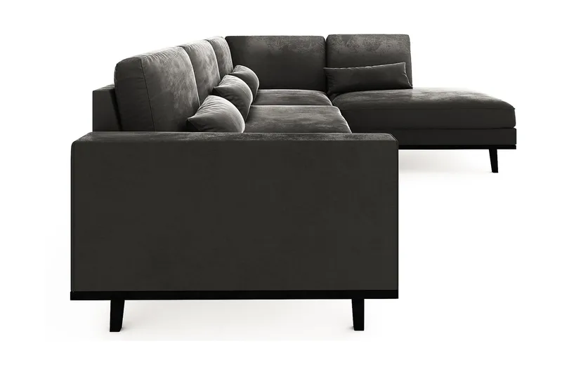 Copenhagen 4-sits Högervänd L-formad Schäslongsoffa i Sammet - Mörkgrå - Möbler - Vardagsrum - Soffor - Divansoffa & schäslong