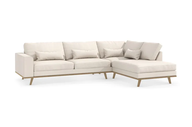 Copenhagen 4-sits Högervänd L-formad Schäslongsoffa i Tyg - Beige - Möbler - Vardagsrum - Soffor - Divansoffa & schäslong