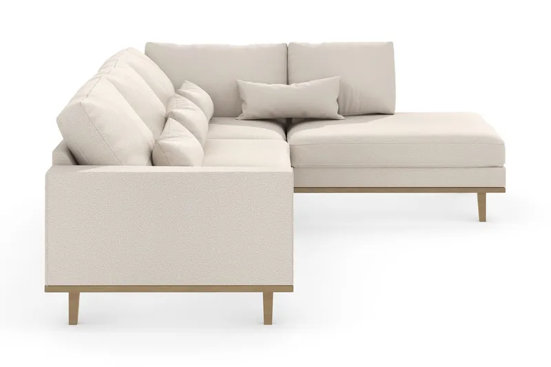 Copenhagen 4-sits Högervänd L-formad Schäslongsoffa i Tyg - Beige - Möbler - Vardagsrum - Soffor - Divansoffa & schäslong