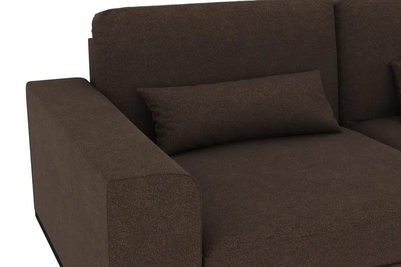 Copenhagen 4-sits Högervänd L-formad Schäslongsoffa i Tyg - Brun - Möbler - Vardagsrum - Soffor - Divansoffa & schäslong