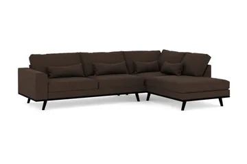 Copenhagen 4-sits Högervänd L-formad Schäslongsoffa i Tyg - Brun - Möbler - Vardagsrum - Soffor - Divansoffa & schäslong