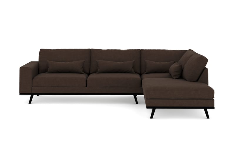 Copenhagen 4-sits Högervänd L-formad Schäslongsoffa i Tyg - Brun - Möbler - Vardagsrum - Soffor - Divansoffa & schäslong