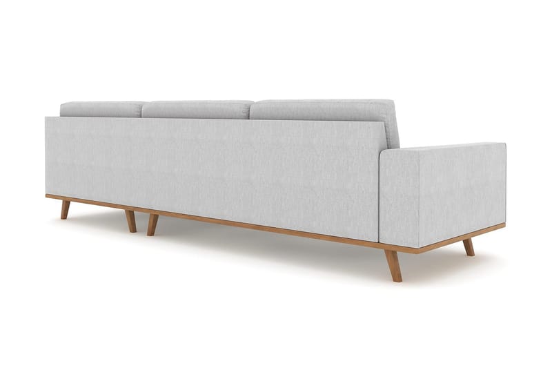 Copenhagen 4-sits Högervänd L-formad Schäslongsoffa i Tyg - Grå - Möbler - Vardagsrum - Soffor - Divansoffa & schäslong