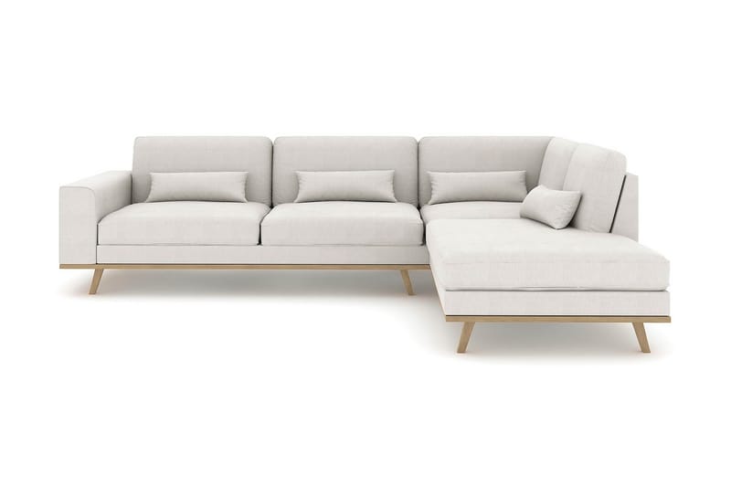 Copenhagen 4-sits Högervänd L-formad Schäslongsoffa i Tyg - Ljusgrå - Möbler - Vardagsrum - Soffor - Divansoffa & schäslong