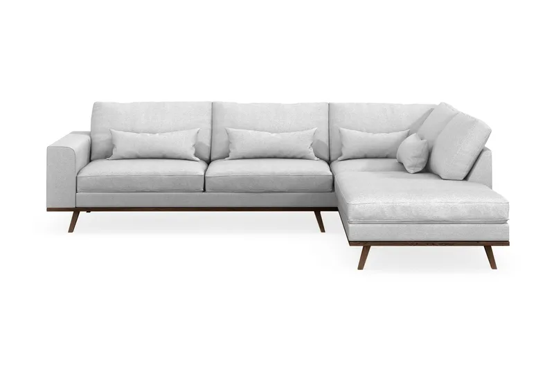 Copenhagen 4-sits Högervänd L-formad Schäslongsoffa i Tyg - Ljusgrå - Möbler - Vardagsrum - Soffor - Divansoffa & schäslong