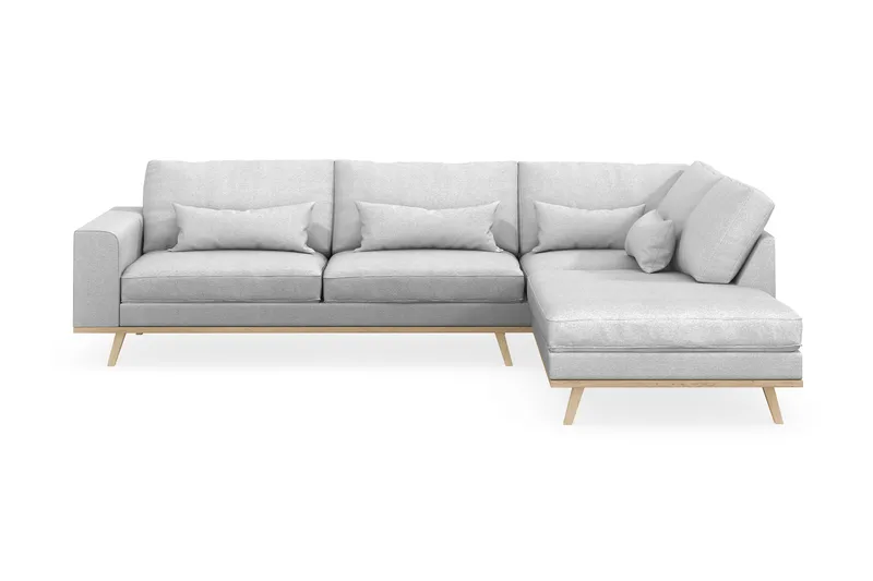 Copenhagen 4-sits Högervänd L-formad Schäslongsoffa i Tyg - Ljusgrå - Möbler - Vardagsrum - Soffor - Divansoffa & schäslong