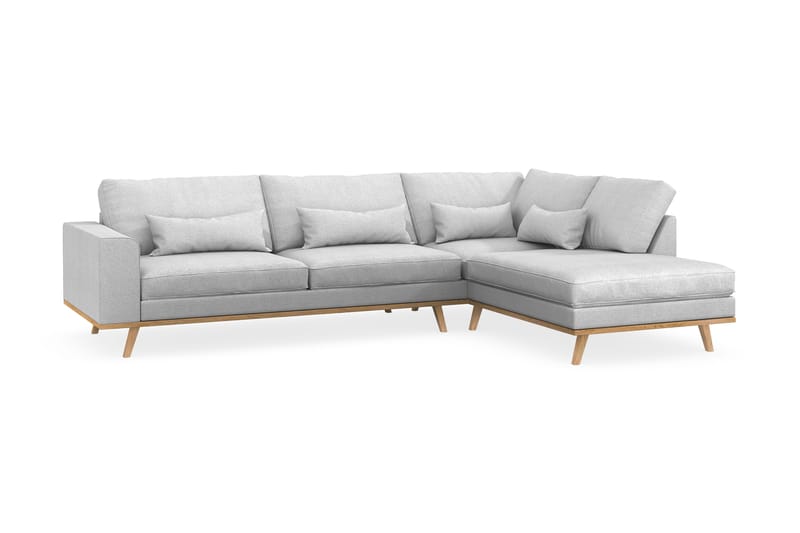 Copenhagen 4-sits Högervänd L-formad Schäslongsoffa i Tyg - Ljusgrå - Möbler - Vardagsrum - Soffor - Divansoffa & schäslong