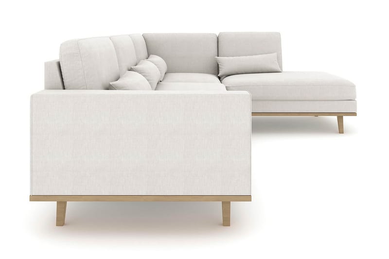 Copenhagen 4-sits Högervänd L-formad Schäslongsoffa i Tyg - Ljusgrå - Möbler - Vardagsrum - Soffor - Divansoffa & schäslong