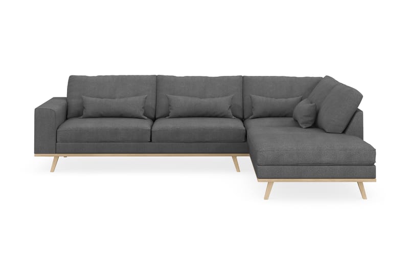Copenhagen 4-sits Högervänd L-formad Schäslongsoffa i Tyg - Mörkgrå - Möbler - Vardagsrum - Soffor - Divansoffa & schäslong