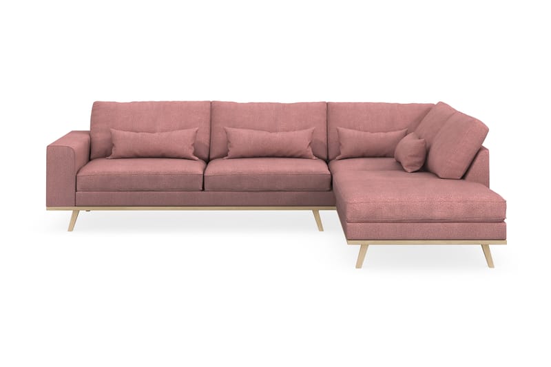 Copenhagen 4-sits Högervänd L-formad Schäslongsoffa i Tyg - Rosa - Möbler - Vardagsrum - Soffor - Divansoffa & schäslong