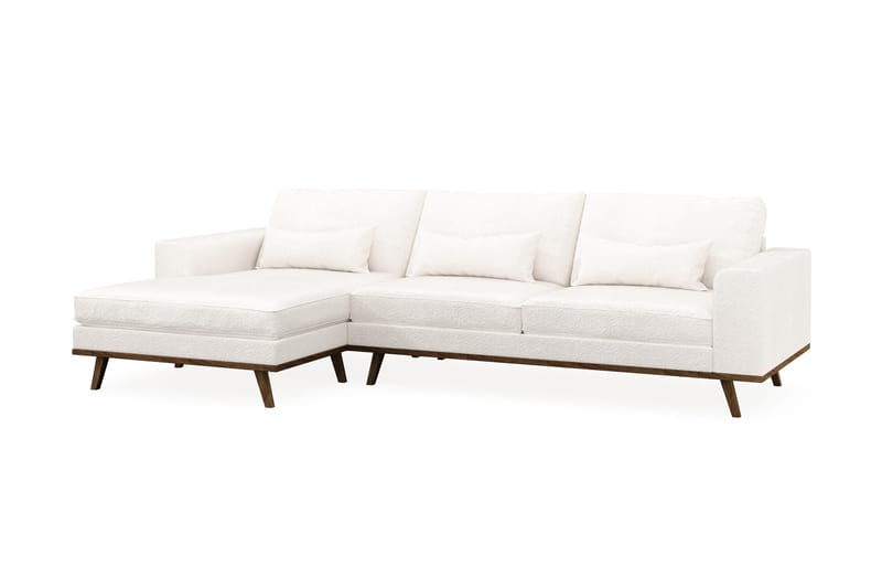 Copenhagen 4-sits Vänstervänd L-formad Divansoffa i Bouclé - Vit - Möbler - Vardagsrum - Soffor - Divansoffa & schäslong