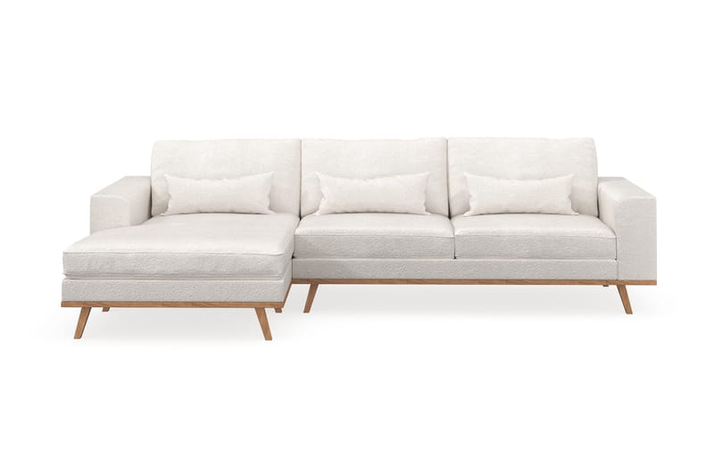 Copenhagen 4-sits Vänstervänd L-formad Divansoffa i Bouclé - Vit - Möbler - Vardagsrum - Soffor - Divansoffa & schäslong