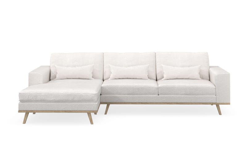 Copenhagen 4-sits Vänstervänd L-formad Divansoffa i Bouclé - Vit - Möbler - Vardagsrum - Soffor - Divansoffa & schäslong