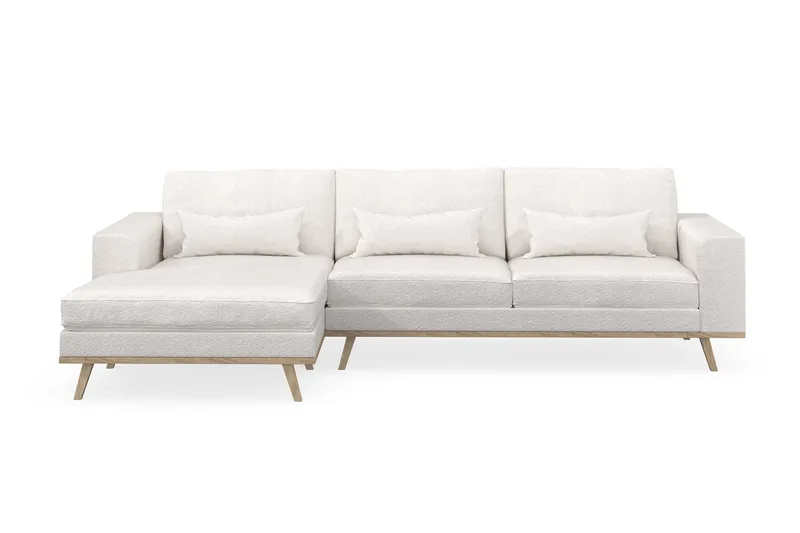 Copenhagen 4-sits Vänstervänd L-formad Divansoffa i Bouclé - Vit - Möbler - Vardagsrum - Soffor - Divansoffa & schäslong