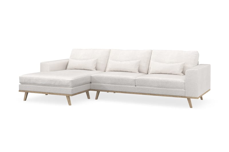 Copenhagen 4-sits Vänstervänd L-formad Divansoffa i Bouclé - Vit - Möbler - Vardagsrum - Soffor - Divansoffa & schäslong