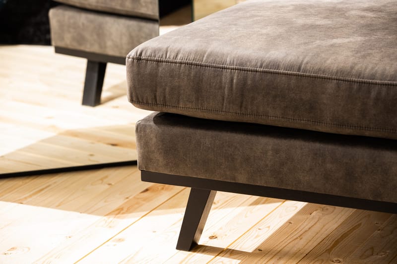 Copenhagen 4-sits Vänstervänd L-formad Divansoffa i Konstläder - Mörkgrå - Möbler - Vardagsrum - Soffor - Divansoffa & schäslong