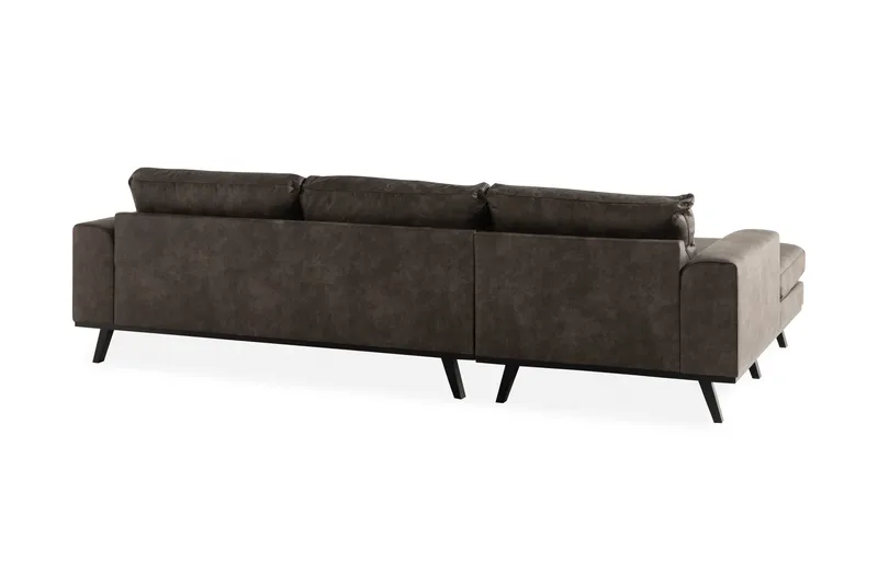 Copenhagen 4-sits Vänstervänd L-formad Divansoffa i Konstläder - Mörkgrå - Möbler - Vardagsrum - Soffor - Divansoffa & schäslong