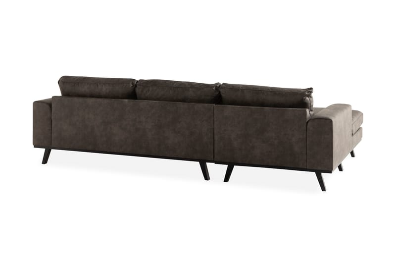 Copenhagen 4-sits Vänstervänd L-formad Divansoffa i Konstläder - Mörkgrå - Möbler - Vardagsrum - Soffor - Divansoffa & schäslong