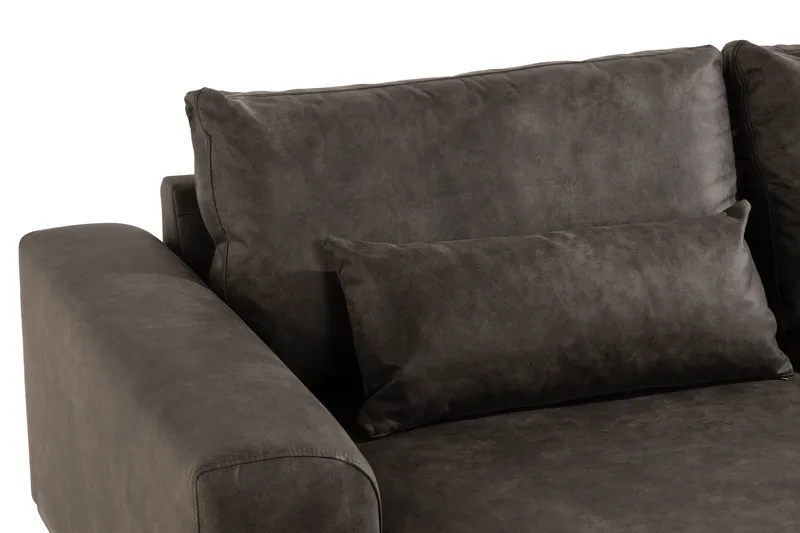 Copenhagen 4-sits Vänstervänd L-formad Divansoffa i Konstläder - Mörkgrå - Möbler - Vardagsrum - Soffor - Divansoffa & schäslong