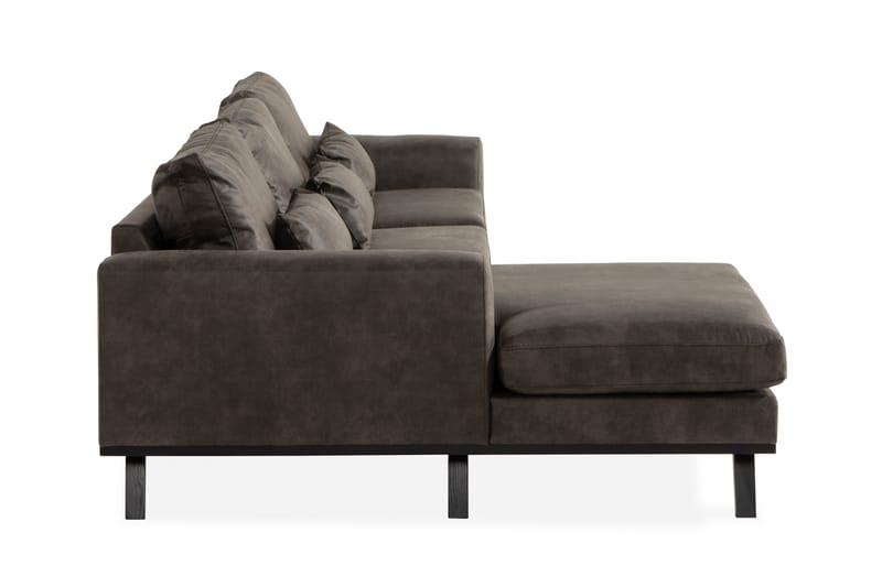 Copenhagen 4-sits Vänstervänd L-formad Divansoffa i Konstläder - Mörkgrå - Möbler - Vardagsrum - Soffor - Divansoffa & schäslong