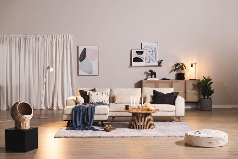 Copenhagen 4-sits Vänstervänd L-formad Divansoffa i Manchester - Beige - Möbler - Vardagsrum - Soffor - Divansoffa & schäslong