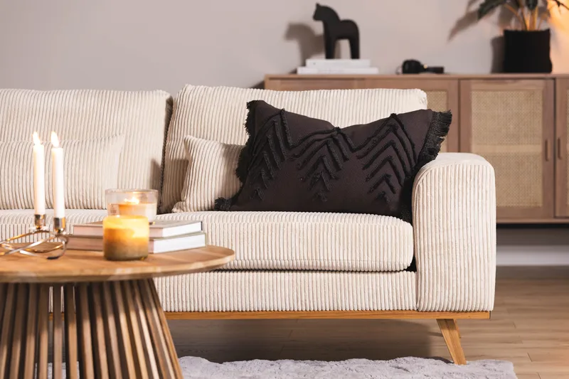 Copenhagen 4-sits Vänstervänd L-formad Divansoffa i Manchester - Beige - Möbler - Vardagsrum - Soffor - Divansoffa & schäslong