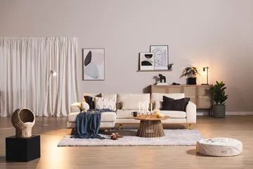 Copenhagen 4-sits Vänstervänd L-formad Divansoffa i Manchester - Beige - Möbler - Vardagsrum - Soffor - Divansoffa & schäslong