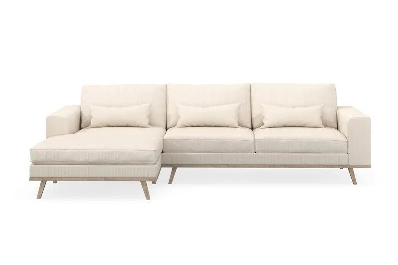 Copenhagen 4-sits Vänstervänd L-formad Divansoffa i Manchester - Beige - Möbler - Vardagsrum - Soffor - Divansoffa & schäslong