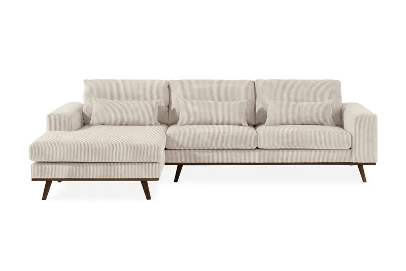 Copenhagen 4-sits Vänstervänd L-formad Divansoffa i Manchester - Beige - Möbler - Vardagsrum - Soffor - Divansoffa & schäslong