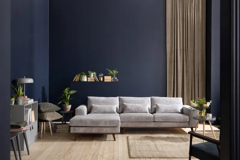 Copenhagen 4-sits Vänstervänd L-formad Divansoffa i Manchester - Ljusgrå - Möbler - Vardagsrum - Soffor - Divansoffa & schäslong