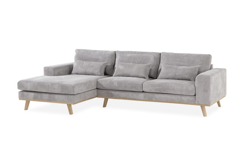 Copenhagen 4-sits Vänstervänd L-formad Divansoffa i Manchester - Ljusgrå - Möbler - Vardagsrum - Soffor - Divansoffa & schäslong