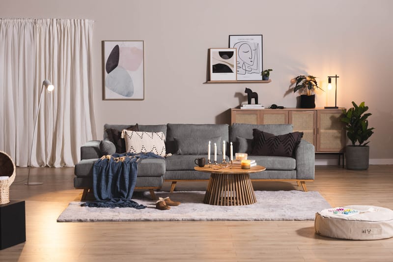 Copenhagen 4-sits Vänstervänd L-formad Divansoffa i Manchester - Mörkgrå - Möbler - Vardagsrum - Soffor - Divansoffa & schäslong