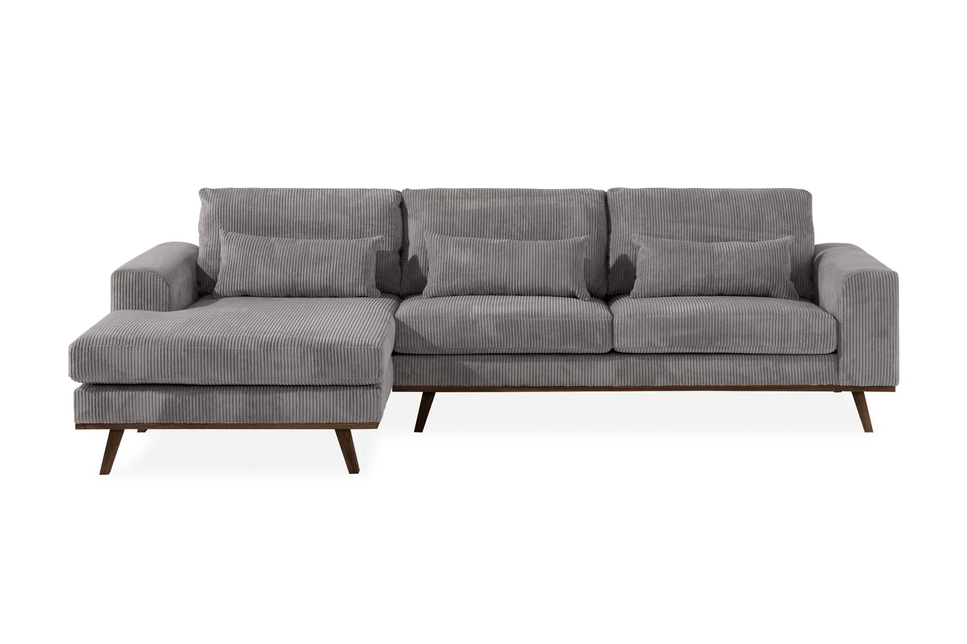 copenhagen 4-sits vänstervänd l-formad divansoffa i manchester - mörkgrå