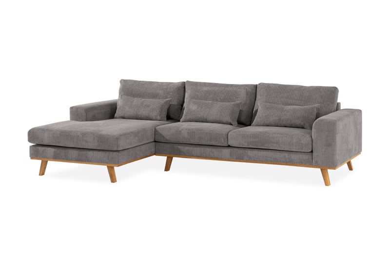 Copenhagen 4-sits Vänstervänd L-formad Divansoffa i Manchester - Mörkgrå - Möbler - Vardagsrum - Soffor - Divansoffa & schäslong