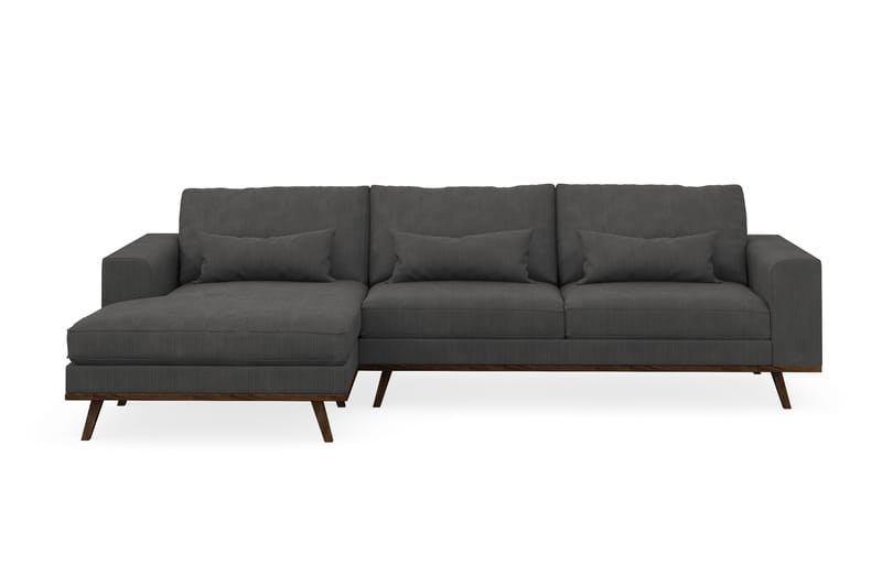 Copenhagen 4-sits Vänstervänd L-formad Divansoffa i Manchester - Mörkgrå - Möbler - Vardagsrum - Soffor - Divansoffa & schäslong