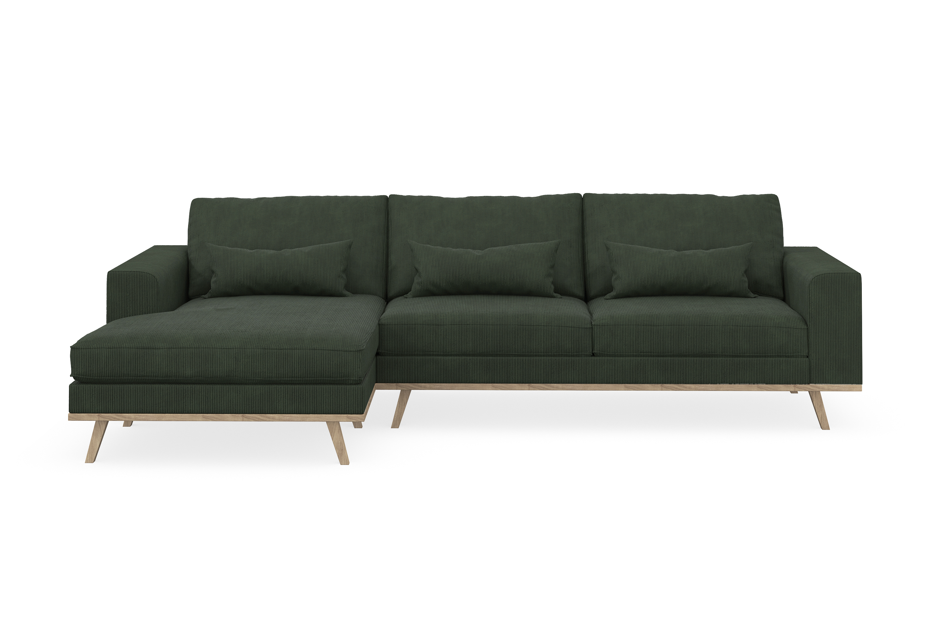 copenhagen 4-sits vänstervänd l-formad divansoffa i manchester - mörkgrön