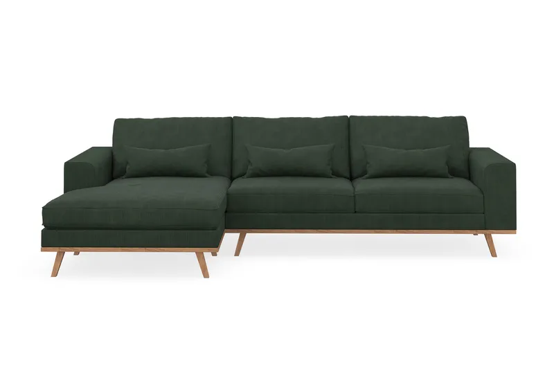 Copenhagen 4-sits Vänstervänd L-formad Divansoffa i Manchester - Mörkgrön - Möbler - Vardagsrum - Soffor - Divansoffa & schäslong