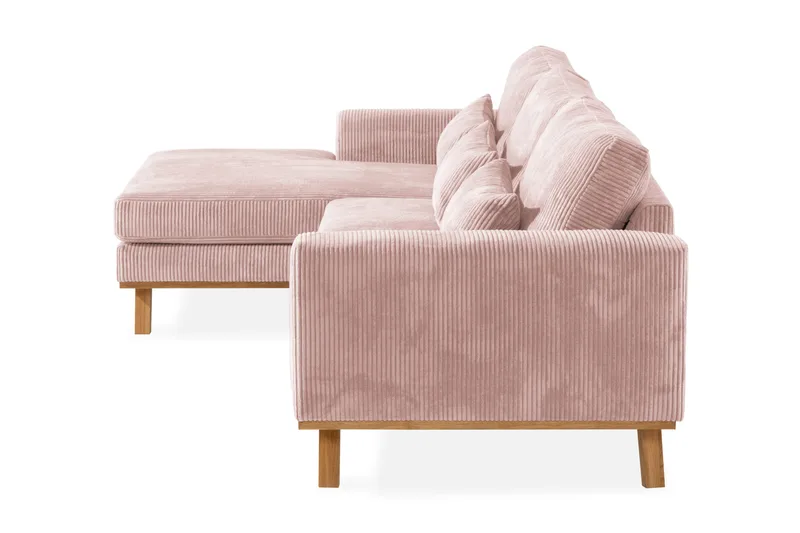 Copenhagen 4-sits Vänstervänd L-formad Divansoffa i Manchester - Rosa - Möbler - Vardagsrum - Soffor - Divansoffa & schäslong
