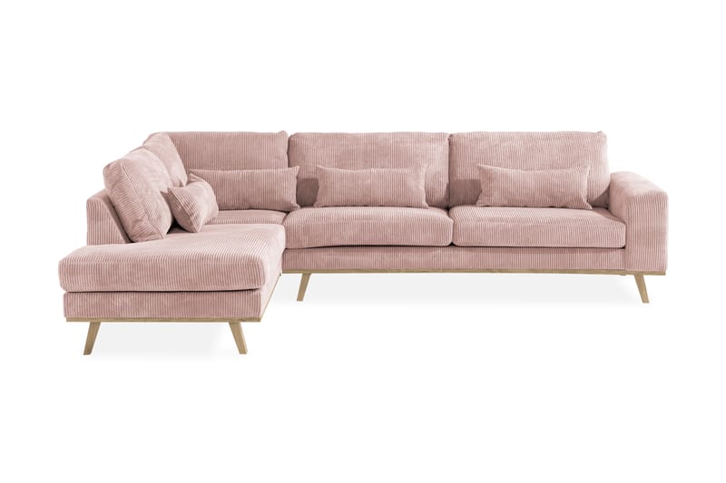 Copenhagen 4-sits Vänstervänd L-formad Divansoffa i Manchester - Rosa - Möbler - Vardagsrum - Soffor - Divansoffa & schäslong
