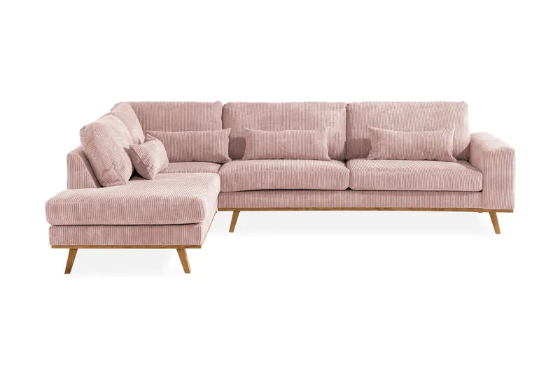 Copenhagen 4-sits Vänstervänd L-formad Divansoffa i Manchester - Rosa - Möbler - Vardagsrum - Soffor - Divansoffa & schäslong