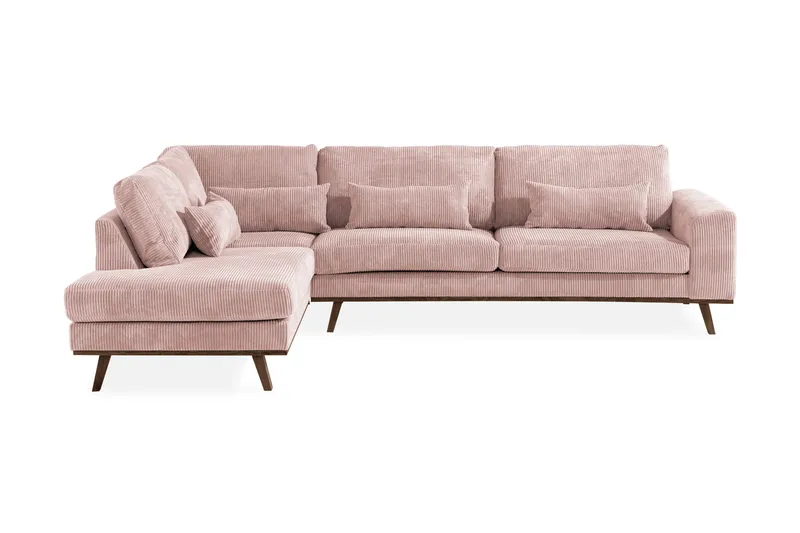 Copenhagen 4-sits Vänstervänd L-formad Divansoffa i Manchester - Rosa - Möbler - Vardagsrum - Soffor - Divansoffa & schäslong