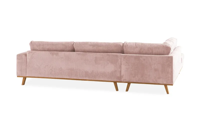 Copenhagen 4-sits Vänstervänd L-formad Divansoffa i Manchester - Rosa - Möbler - Vardagsrum - Soffor - Divansoffa & schäslong