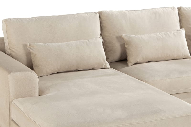 Copenhagen 4-sits Vänstervänd L-formad Divansoffa i Sammet - Beige - Möbler - Vardagsrum - Soffor - Divansoffa & schäslong