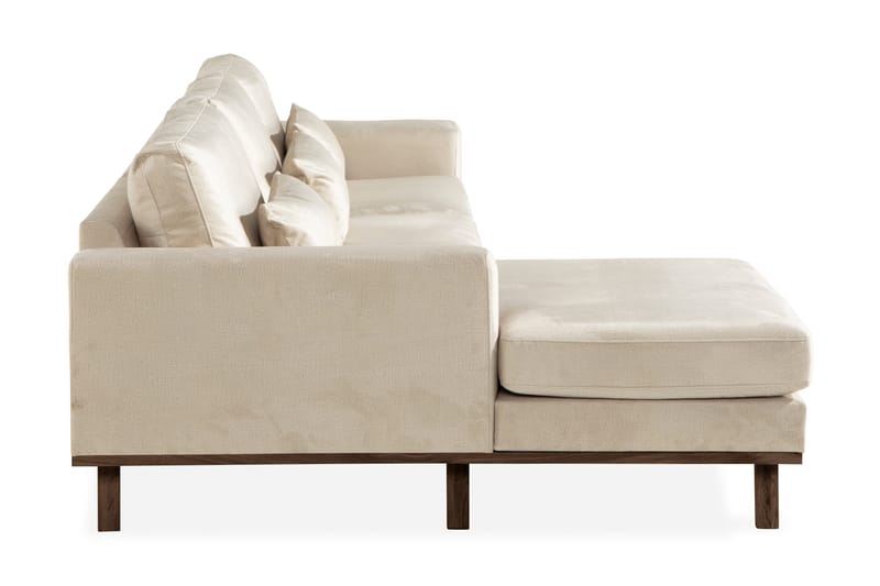 Copenhagen 4-sits Vänstervänd L-formad Divansoffa i Sammet - Beige - Möbler - Vardagsrum - Soffor - Divansoffa & schäslong