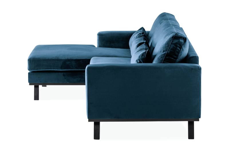 Copenhagen 4-sits Vänstervänd L-formad Divansoffa i Sammet - Blå - Möbler - Vardagsrum - Soffor - Divansoffa & schäslong