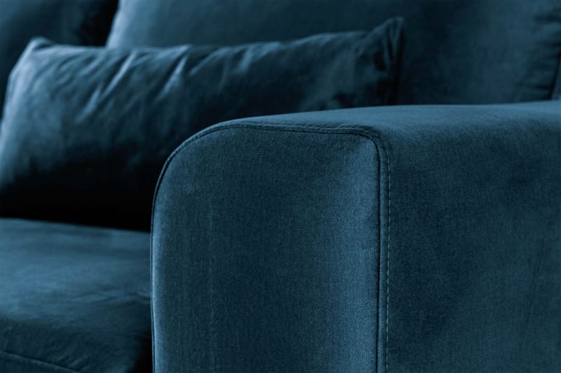 Copenhagen 4-sits Vänstervänd L-formad Divansoffa i Sammet - Blå - Möbler - Vardagsrum - Soffor - Divansoffa & schäslong