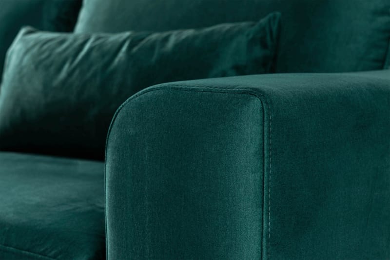 Copenhagen 4-sits Vänstervänd L-formad Divansoffa i Sammet - Grön - Möbler - Vardagsrum - Soffor - Divansoffa & schäslong